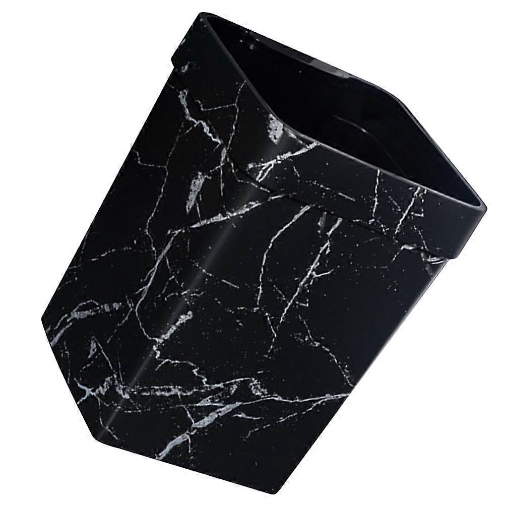 Marbling Bathroom Trash Can Portable Waste Bin Modern Style Concave Handle 26.00X19.00X19.00CM 1Pcs