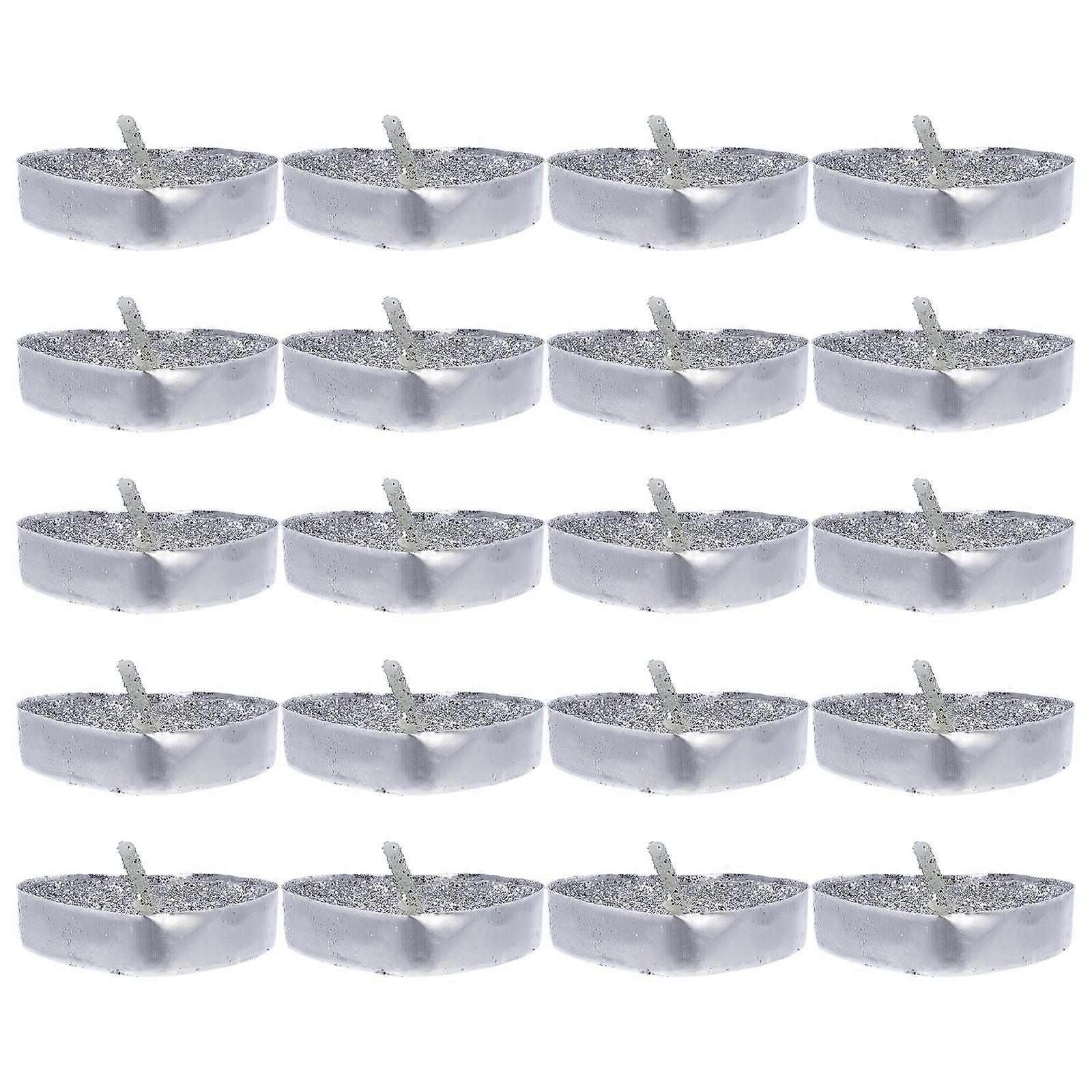 Tealight Candles Heart Shape Candles for Decoration 180Pcs Silver