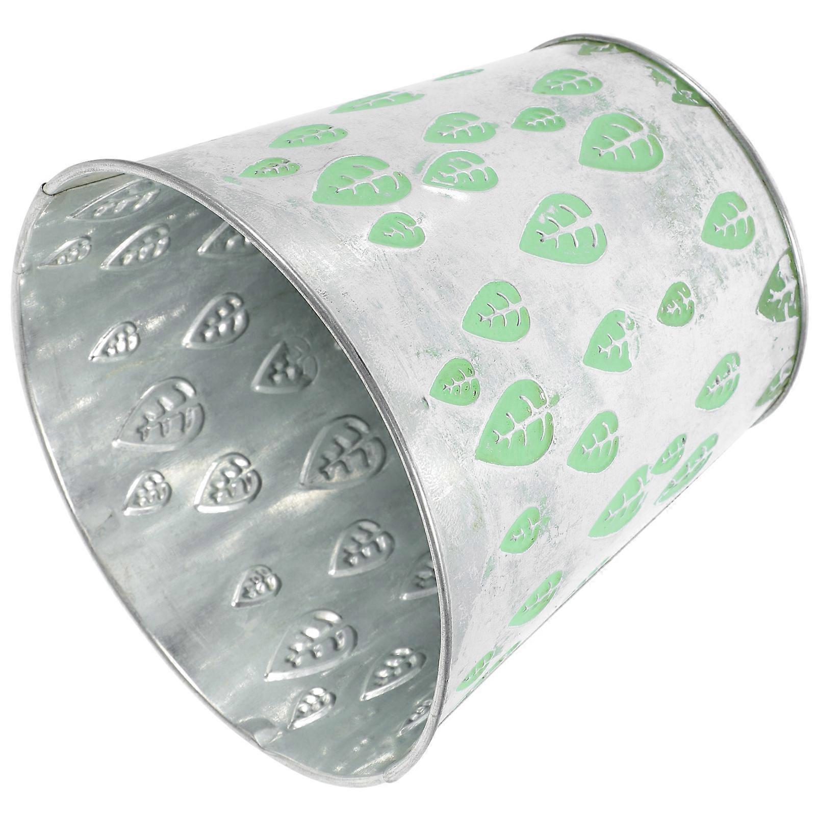 Light Green Metal Container Flower Container for Planting Use 3Pcs Iron Bucket