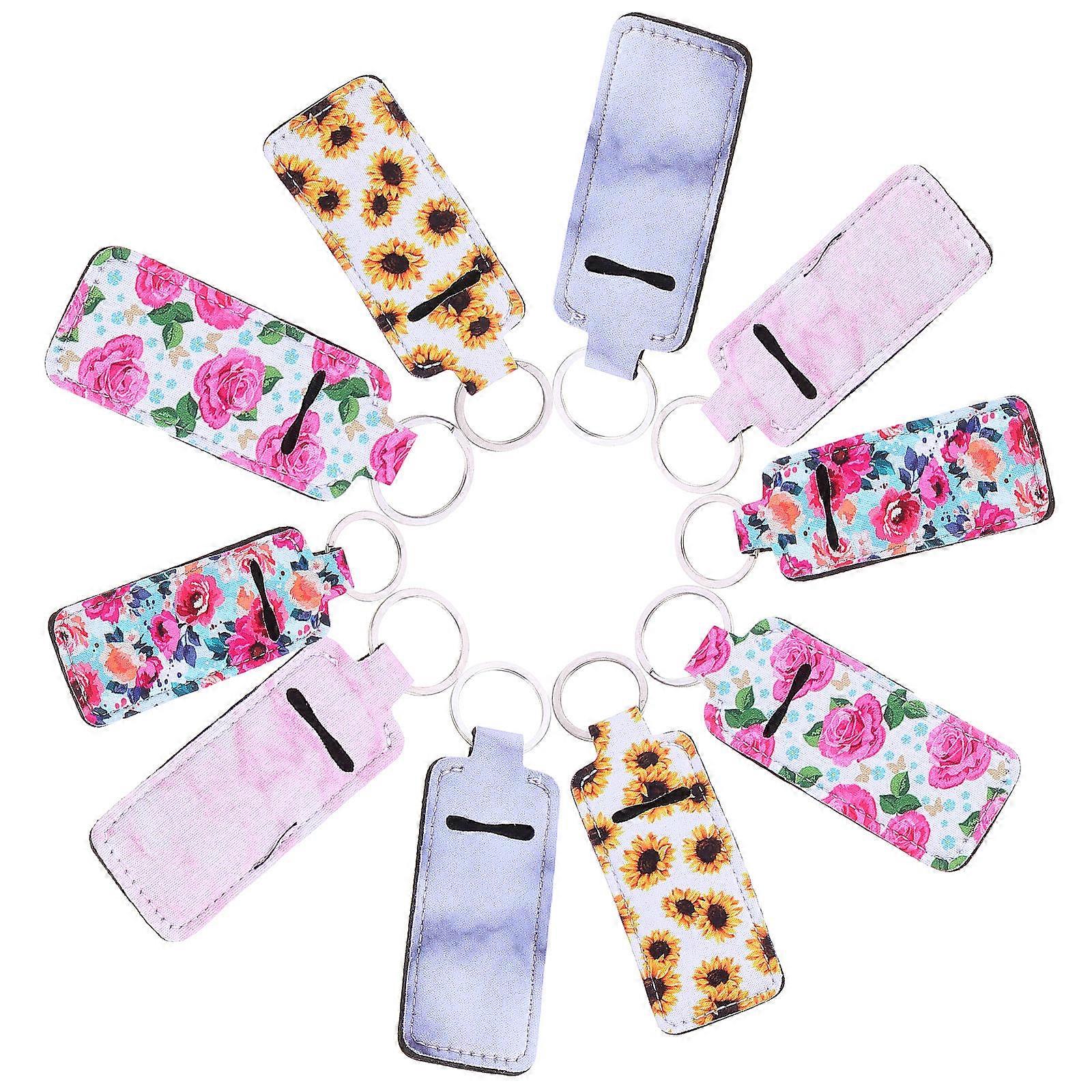 Lip Balm Protective Cases Neoprene Keychain for Daily Use 20Pcs