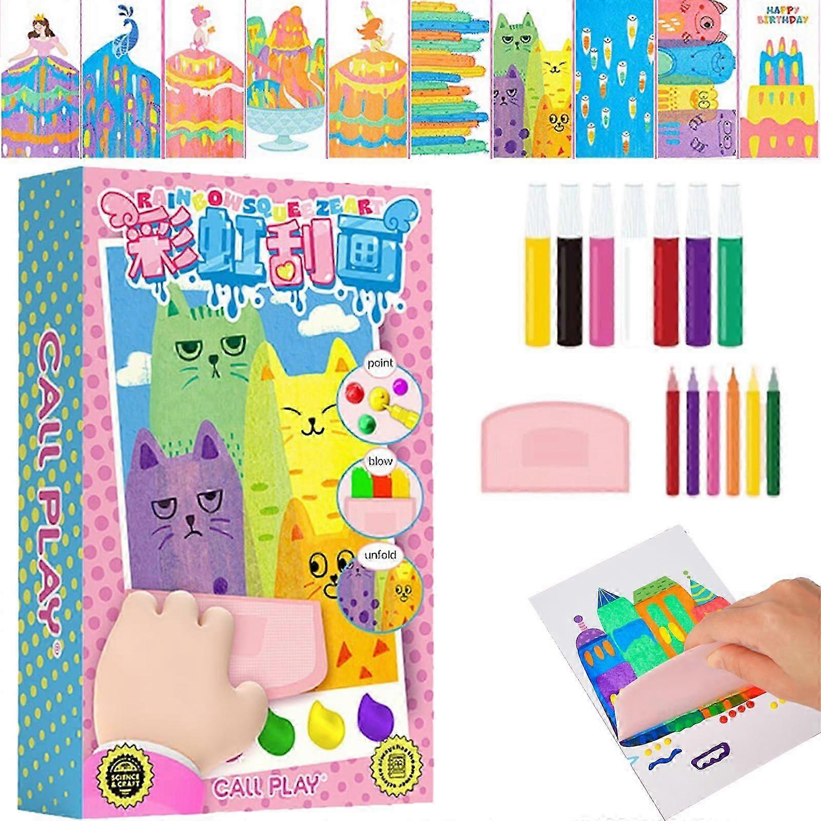 26-27 Kids Creative DIY Rainbow Scratch Painting Crafts Kit