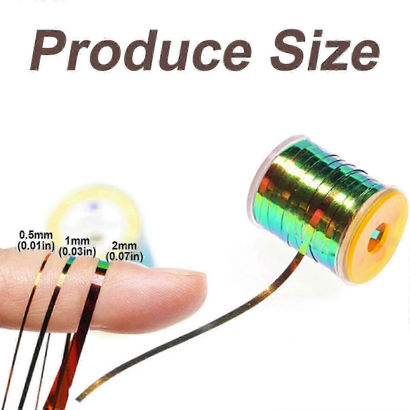 Fly Tying Flat Peacocks Tinsel Spool Flat Metallic Fly Tying Tinsel Saltwater Flash Fly Tying Materials Easy to Use 0.5mm