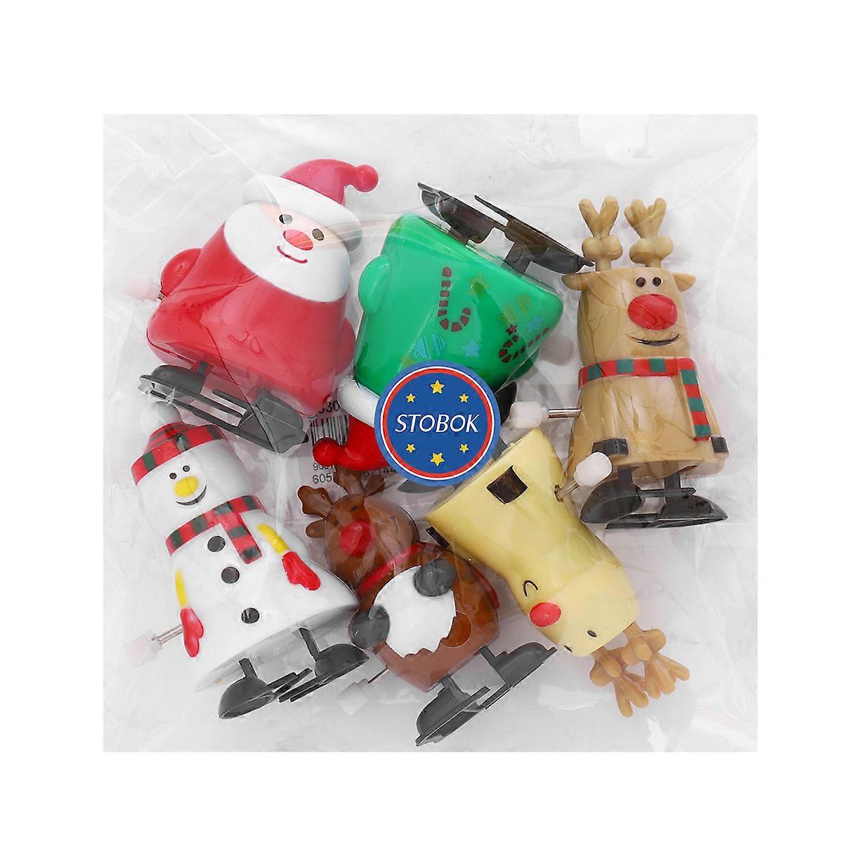 Christmas Clockwork Toy Set 3Pcs Assorted Color Funny Santa Snowman Elk Suitable For Kids Party Activities Promotes Tactile Skills