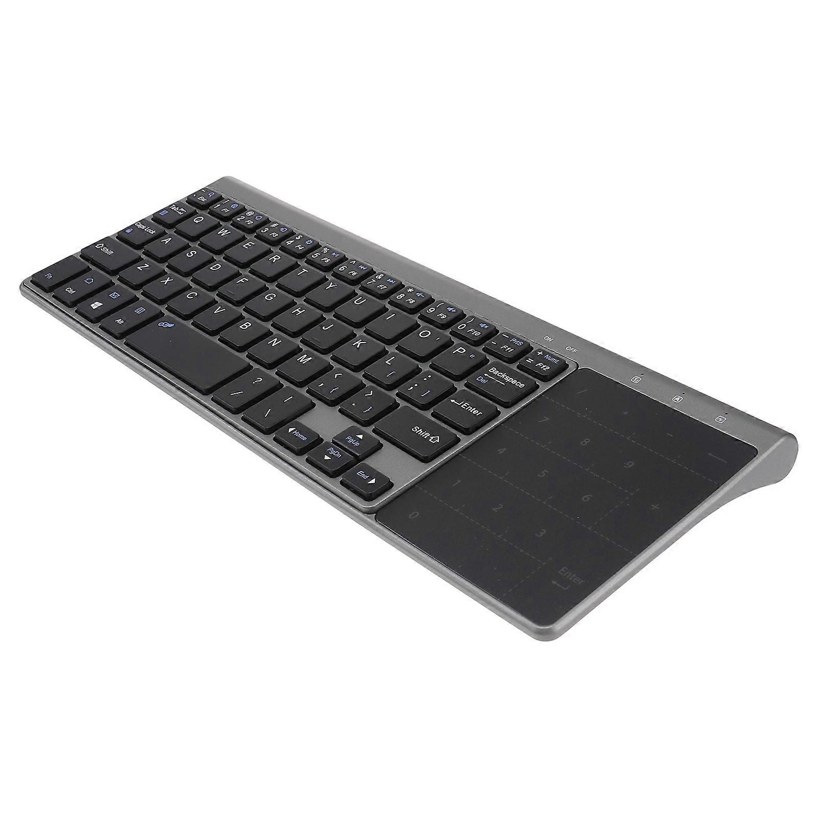 Portable Ultra-thin Wireless Keyboard Touchpad Number Pad For Outdoor Use And Traveling 1Set Black Color