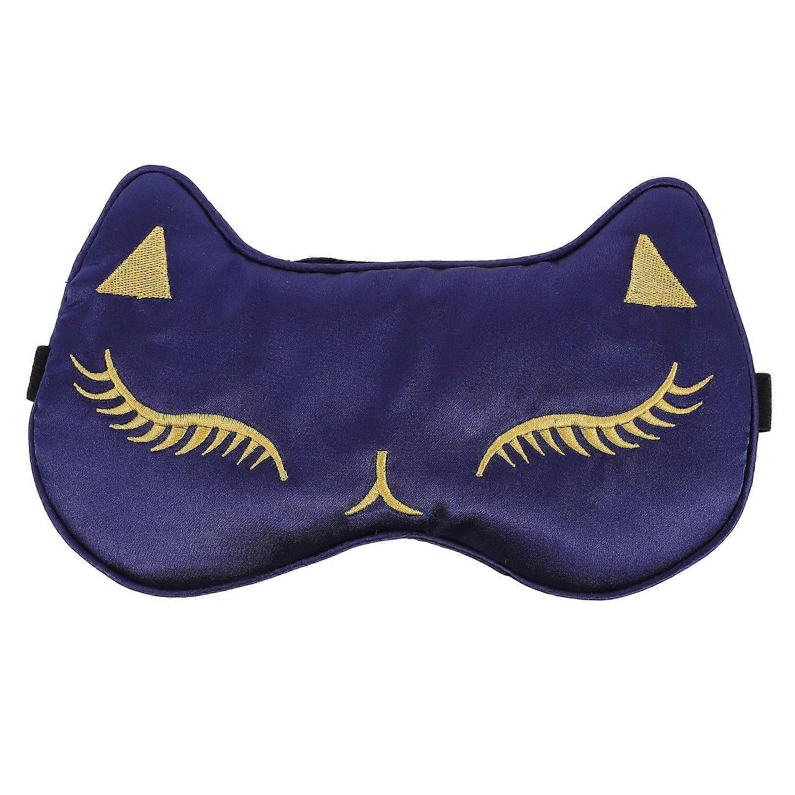 Artificial Silk Sleeping Eye Mask for Shading 8Pcs Navy Blindfold Set