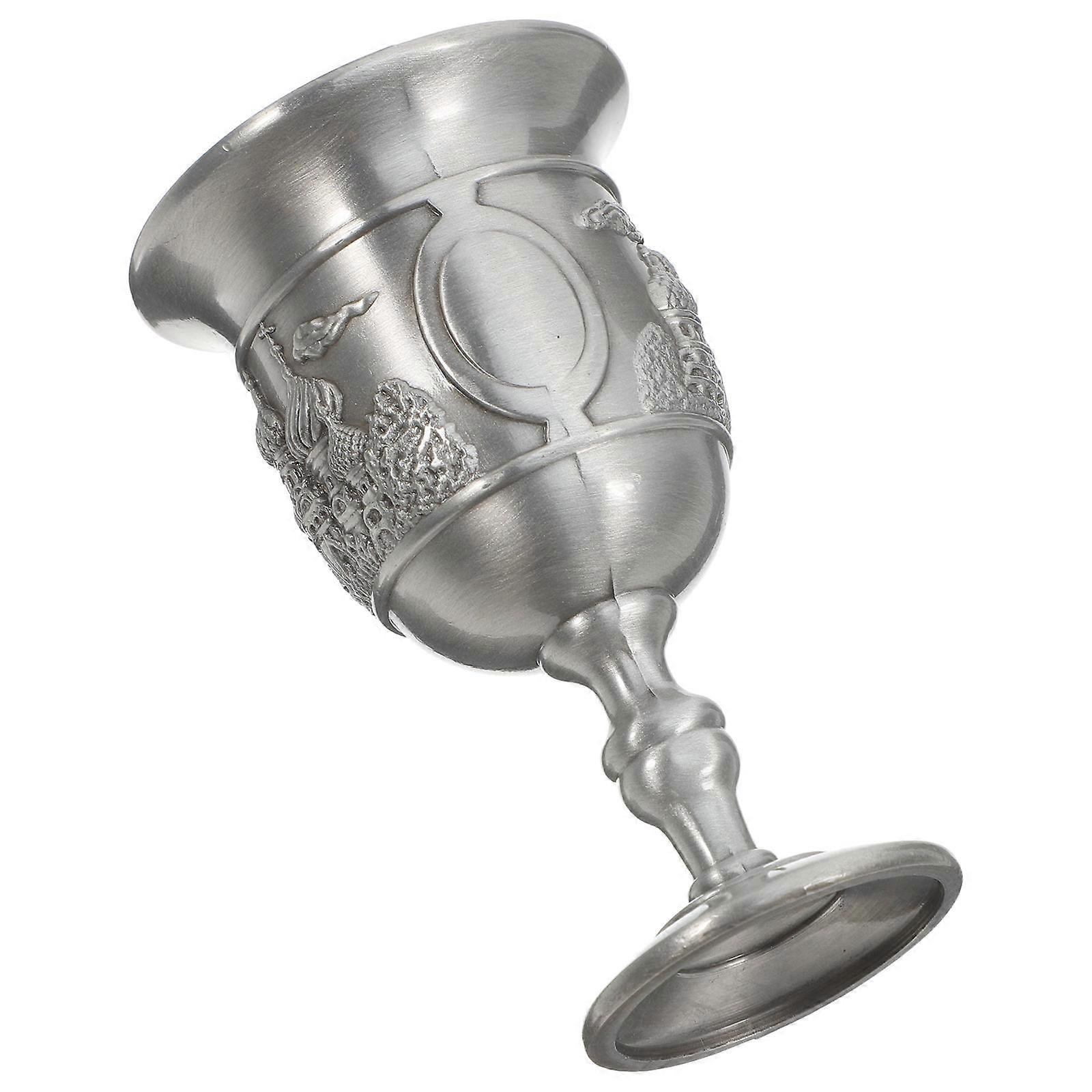 Medieval Goblet Metal Cup for Drinking Use with 5Pcs Decorative Set