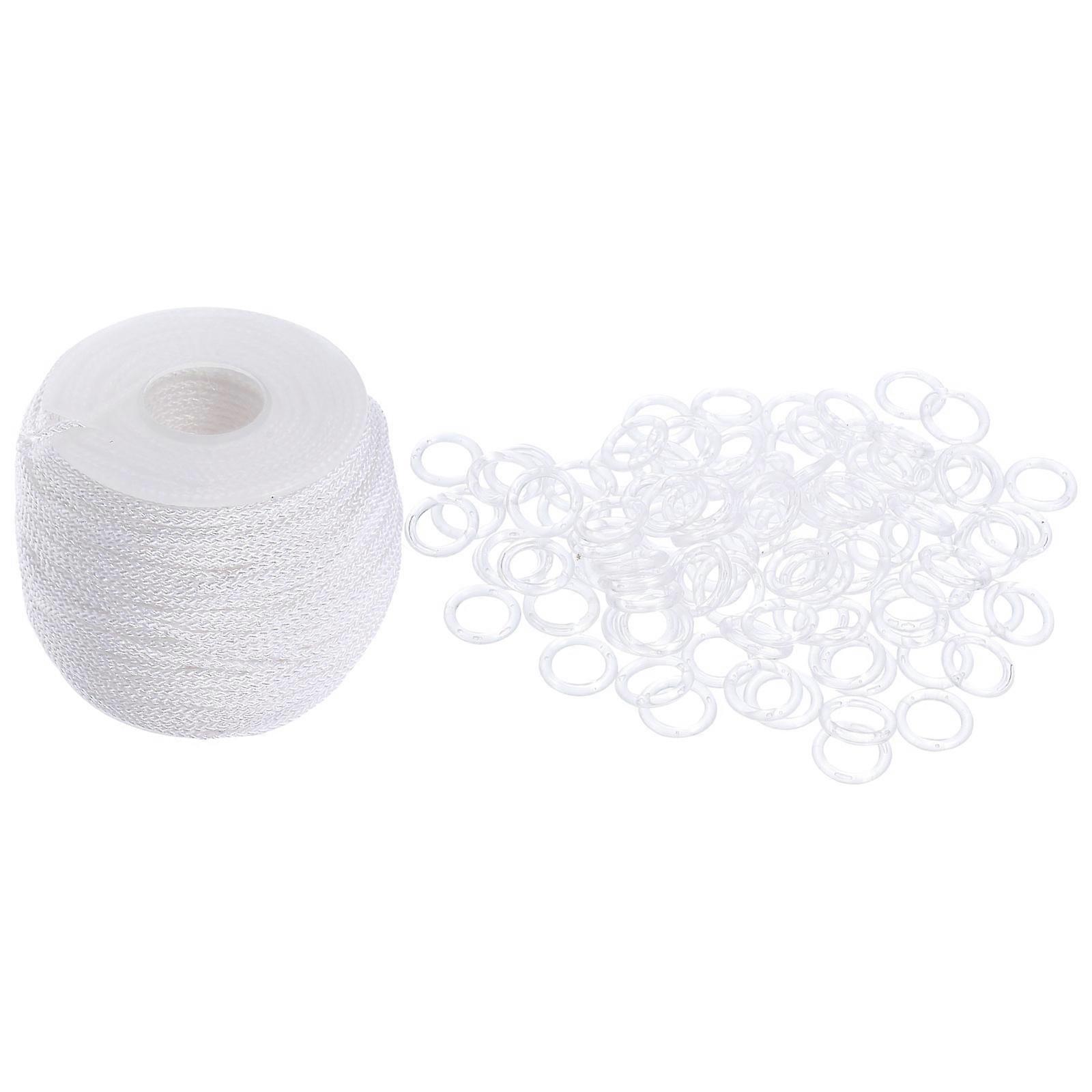 DIY Roman Blinds Repair Set Featuring 2 Sets Of Curtain Rings And 50 Meter Per Roll Cord For Homeowners And Blind Projects