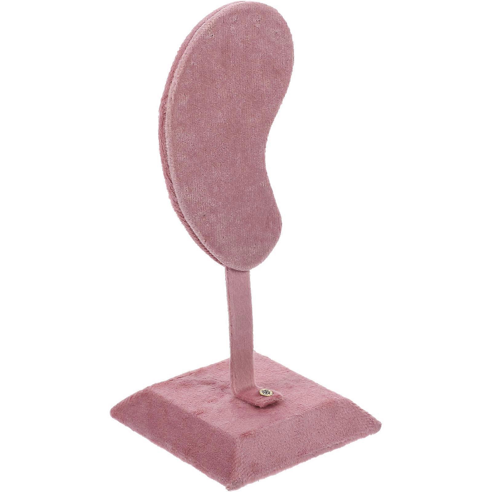 2Pcs Ear Shape Earring Holder Stand for Storage Pink Lint Display