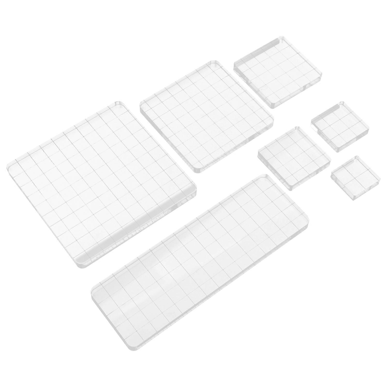 Stamp Block Acrylic Transparent Design For DIY Crafts Clipboards 14Pcs Durable Stamping Tool