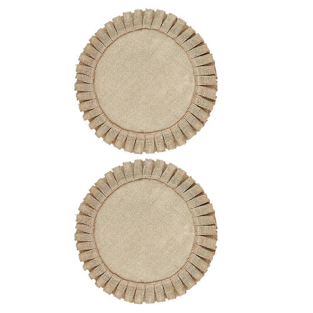 Round Placemats Jute for Dinner Table Decor 4Pcs Khaki