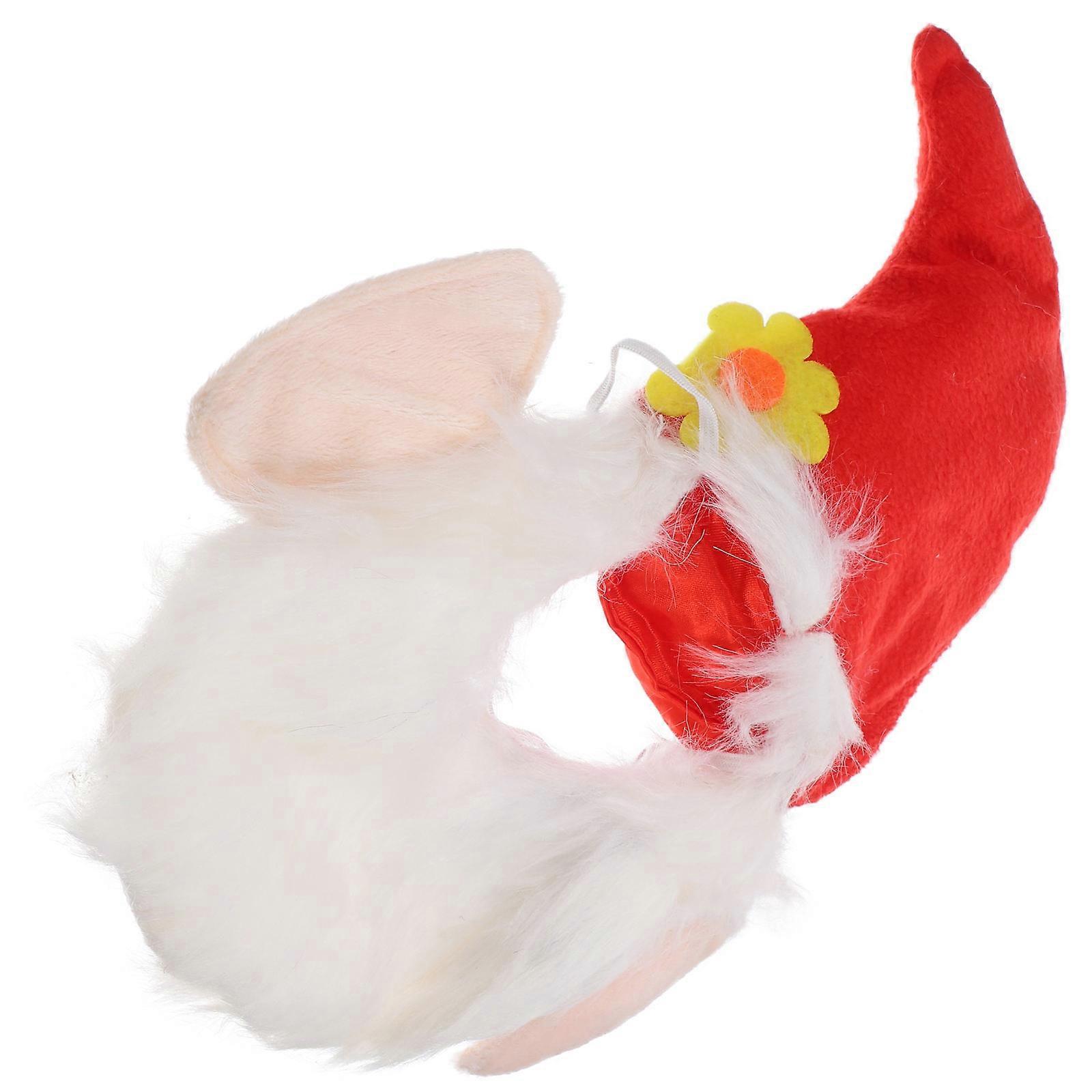 Woolen Dog Cap for Pets with Shaped Design Perfect for Travel Cosplay Party in Bright Red 1 Set