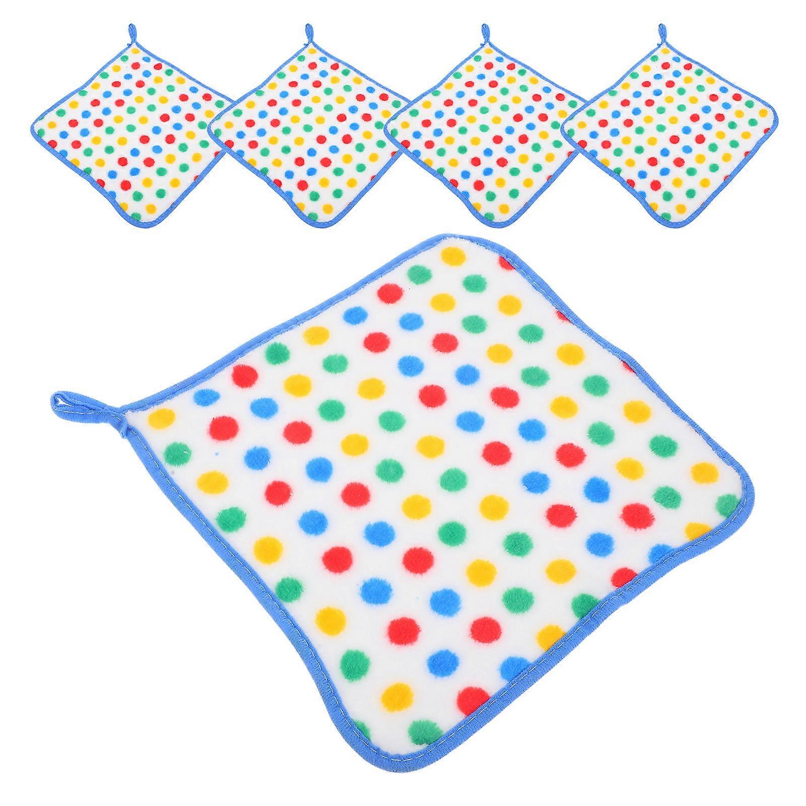 Kitchen Towels Dish Rags Polyester Material Square Shape For Home Use Absorbent Design 5Pack