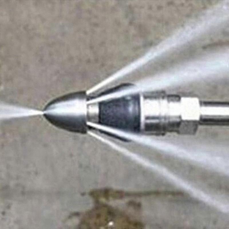 6-Jet Drain Cleaner Nozzle for Sewer and Machine Maintenance - High-Pressure Pipe Washer Tool