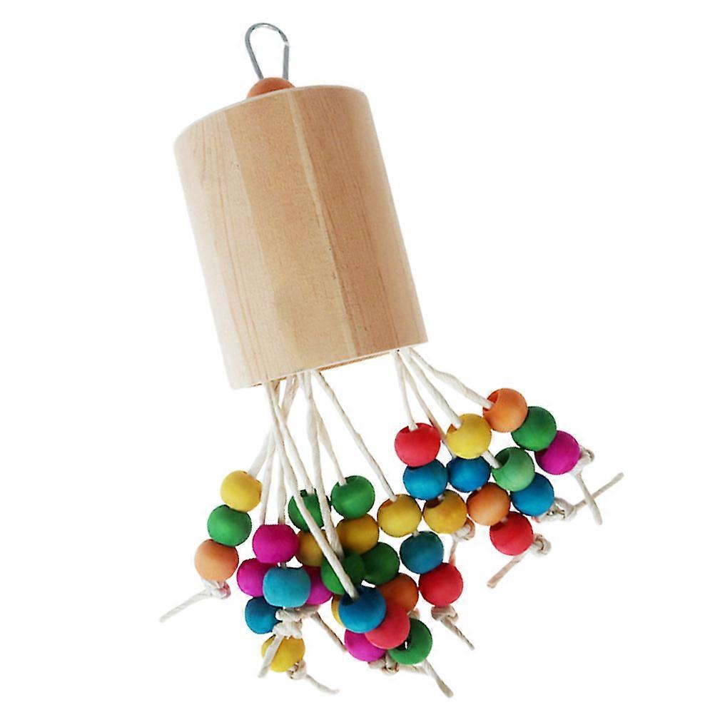 Wooden Parrot Toy for Playing 2Pcs Birds Bite String Chewing Toy