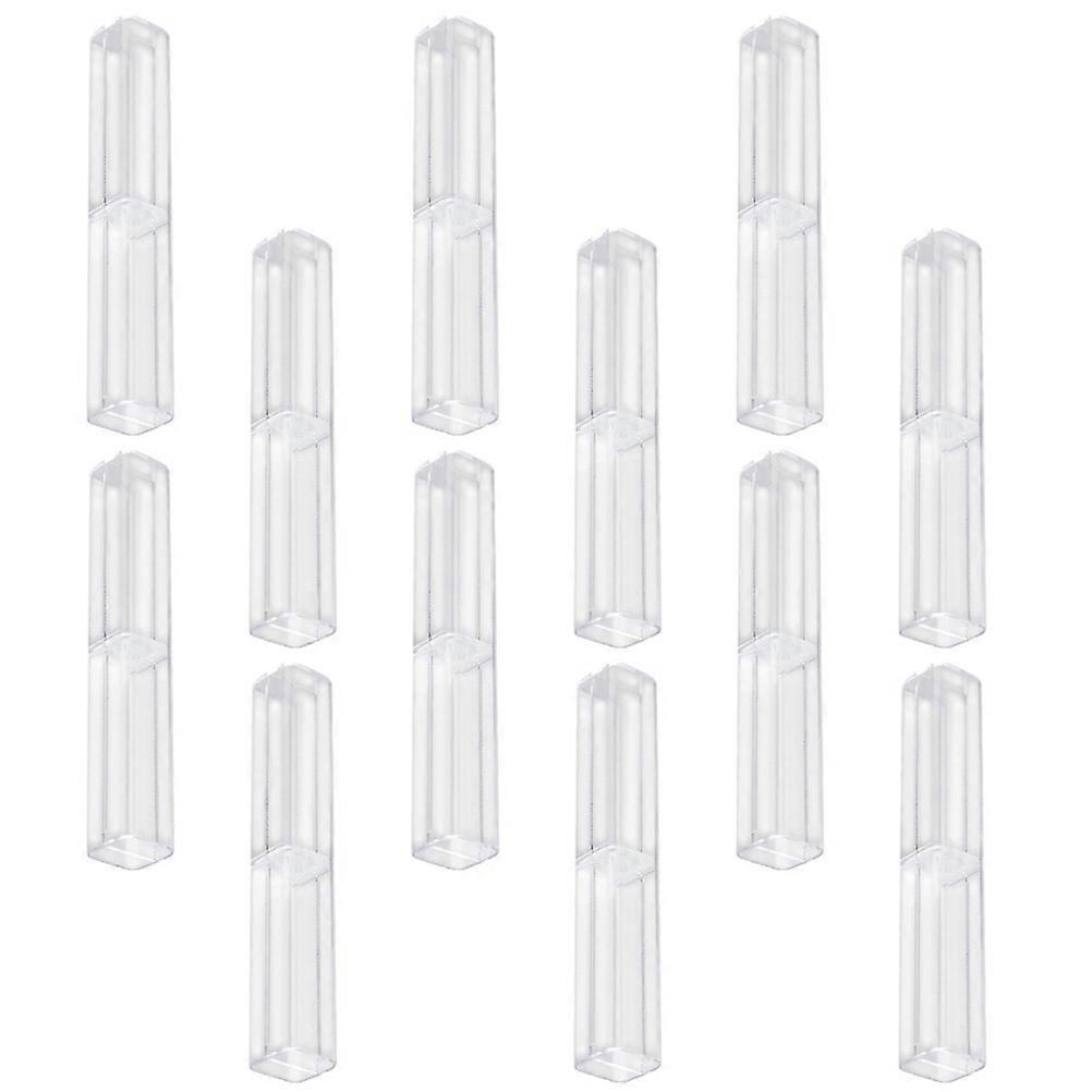 Lightweight Transparent Pen Case Single Pen Storage Box for Students 24Pcs