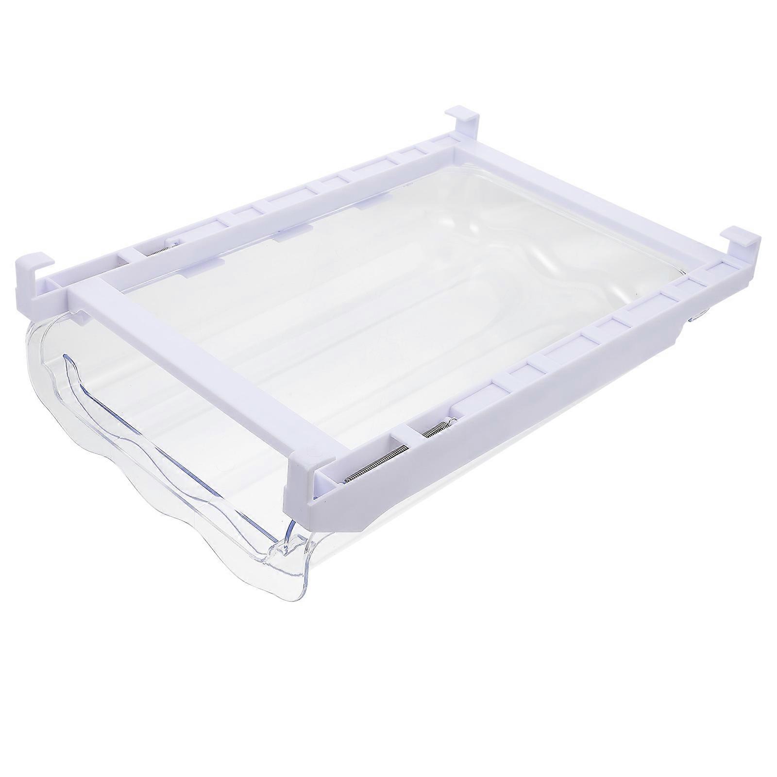 Egg Dispenser Refrigerator Egg Holder for Storage 2Pcs White Plastic Drawer