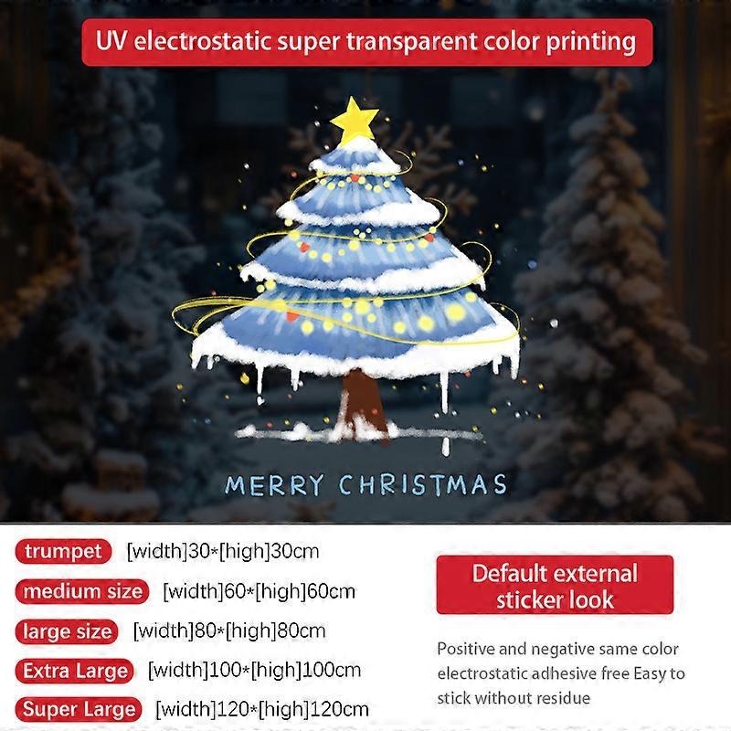 Christmas static window stickers Christmas tree glass door stickers window window decorations new 2026SDUV-224 [static glue-free] - extra large