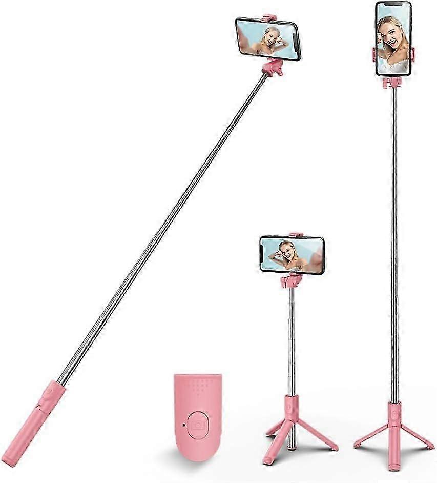 Selfie Stick Tripod, 3 in 1 Retractable 360 Rotating Tripod with Detachable Wireless Remote Control Portable Phone Holder Compatible with iPhone, Andr