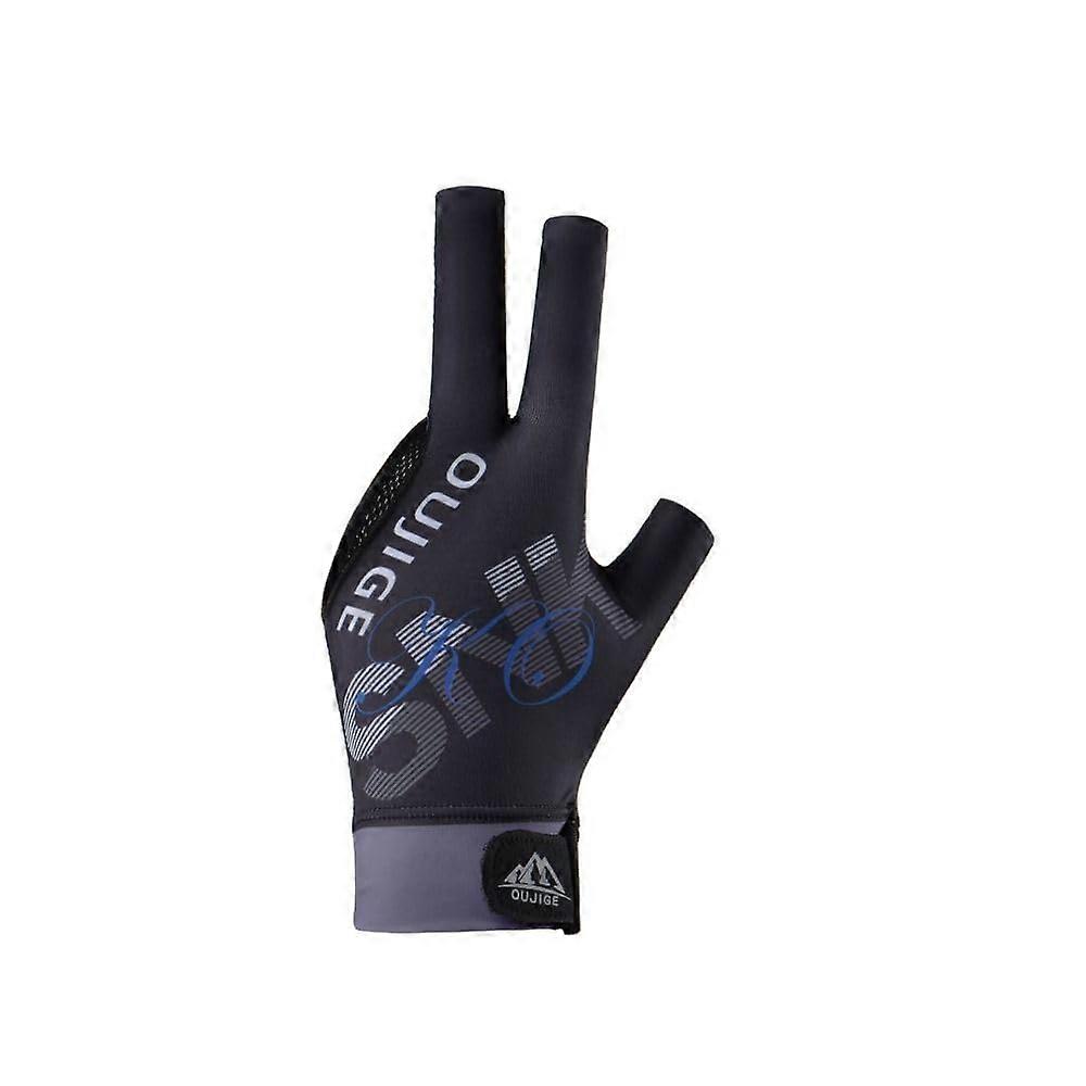 Three Finger Breathable Billiards Glove Left Hand, Professional AntiSlip Pool Training Glove, Breathable Palm