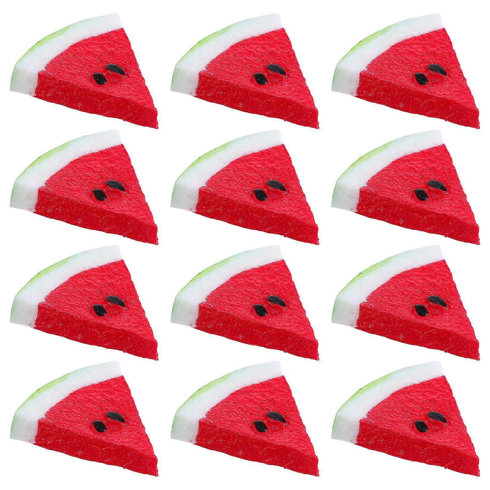Simulated Watermelon Slices for Decoration 12Pcs Artificial Plastic Fruit