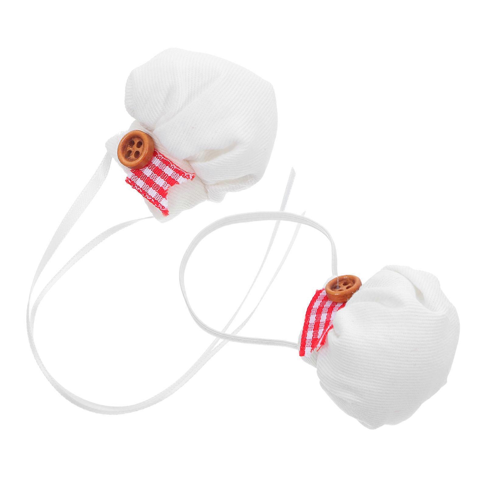 Chef Cap Tiny Plush Doll Cooking Hat for Decoration 8 Pieces Bundle