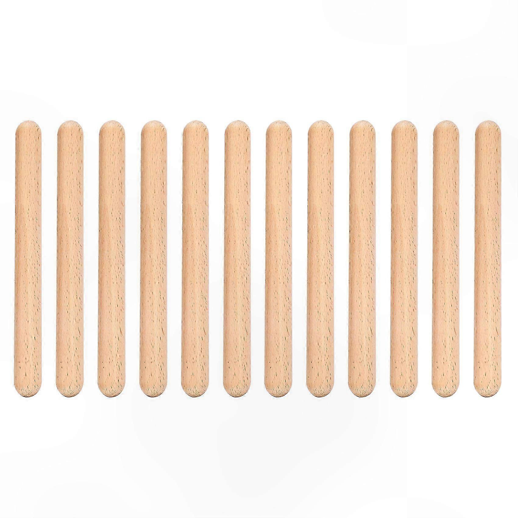 6 Pairs Wood Claves Percussion Rhythm Sticks for Musical Instruments