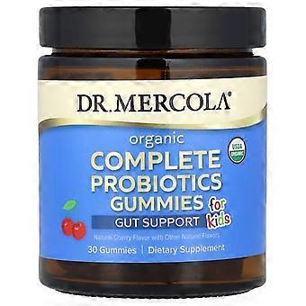 Dr. Mercola, Probióticos Orgânicos Completos em Gomas, para Crianças, Cereja Natural, 30 Gomas (10 mg (1 bilhão de UFC) por goma)