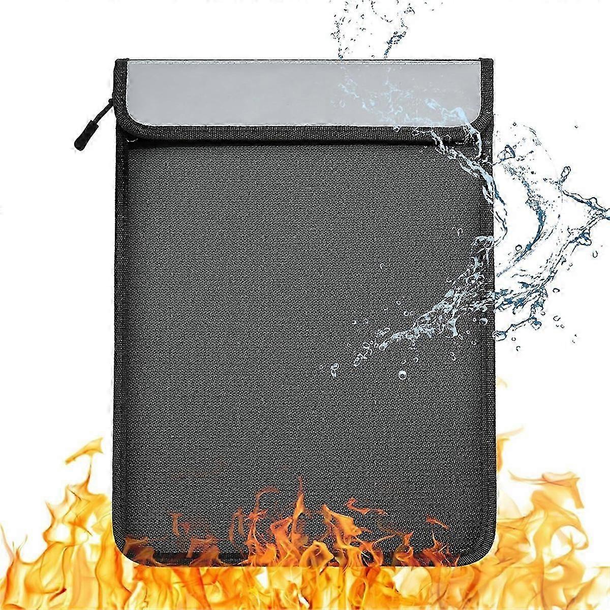 Fireproof Document Bag, Waterproof Document Storage Bag with 2 Pockets,Fireproof Money Bag for Cash