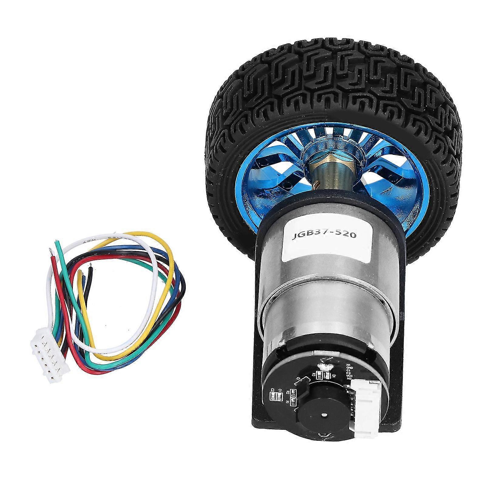 DC12V Encoder Motor Set with CW/CCW Shaft and Bracket Wheel compatible with Balance Car - 1590RPM