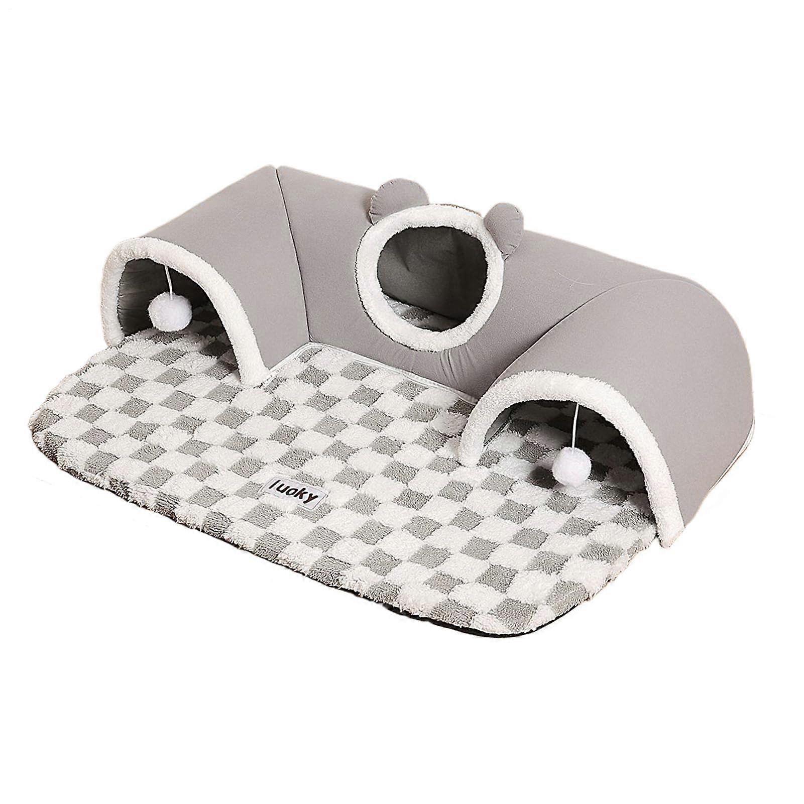 Pet Tunnel Cat Play Tunnel Sleeping Pad Bed For Small Animals Interactive Toy 55x40cm Size S 15 Jin