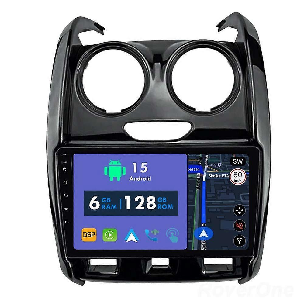 Car Radio 6G+128G CarPlay GPS Navigation Head Unit for Renault Duster 2015 - 2021 for LADA Largus 2021 Android Auto Bluetooth Stereo Touch Screen
