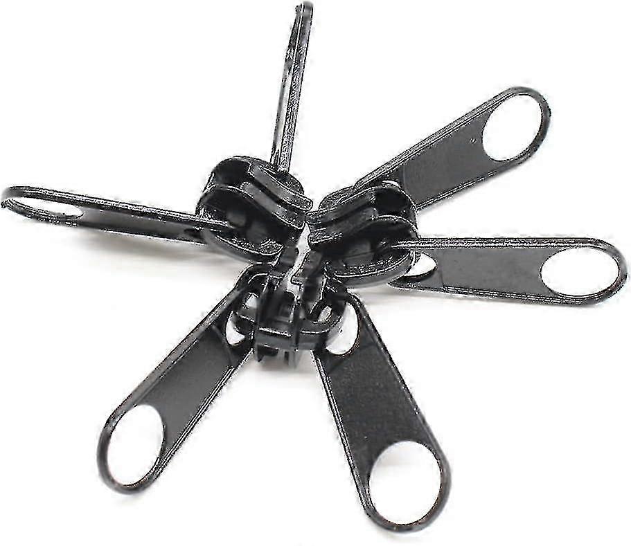 10pcs Black Double Sliders Double Sided Pulls for Large Plastic Resin Zippers