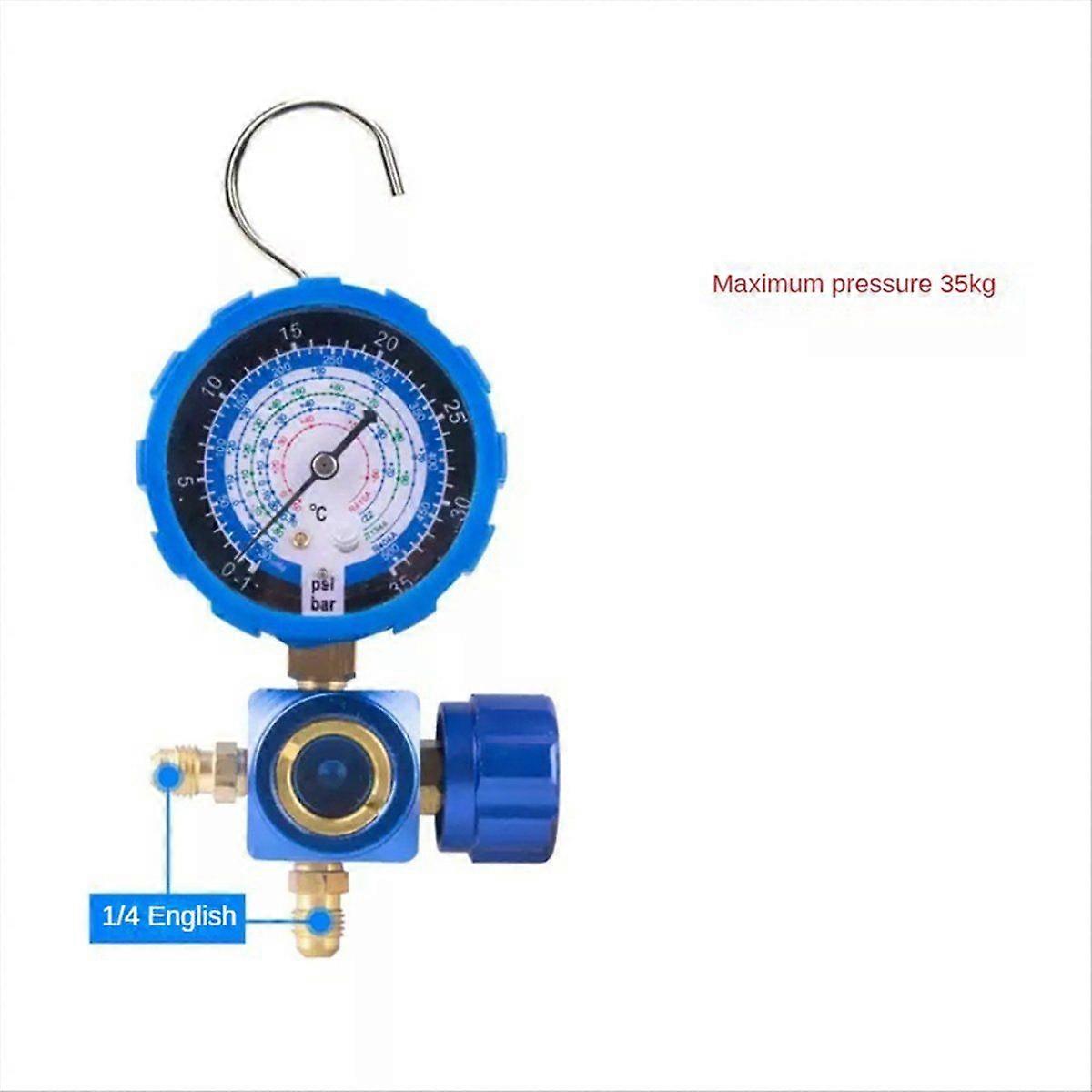 Air Condition Gauge for R410A R22 with Visual Mirror 500Psi Blue