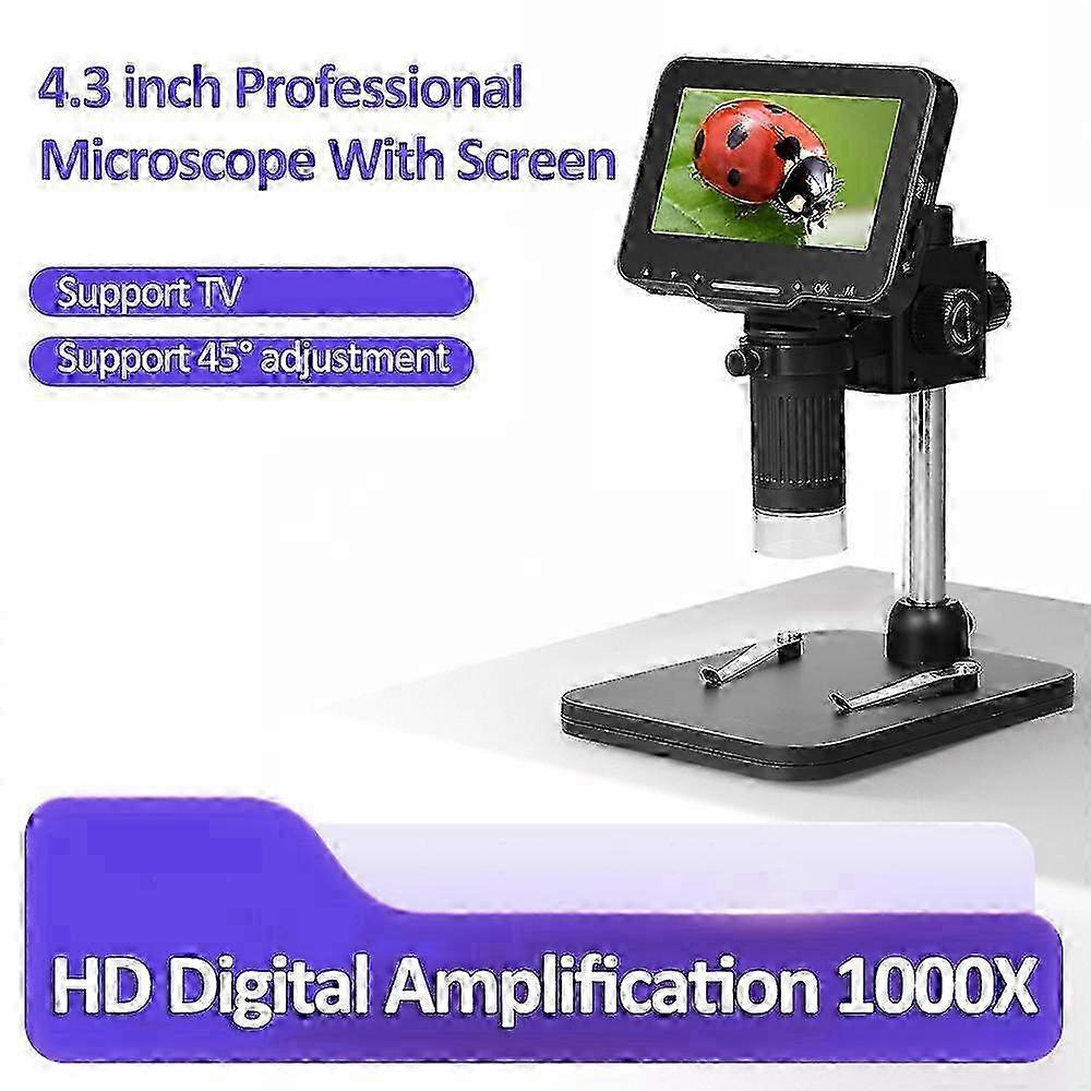 LP043 4.3 Inches IPS HD Screen Digital Microscope Industrial Microscope Compatible with PC Wins and MAC OS System