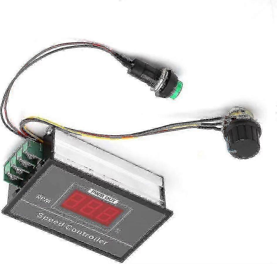 Wuzhou Pwm Dc Motor Speed Controller With Momentary Start/stop Switch And Digital Display 6-60v 12v 24v 36v 48v, 1 Pack