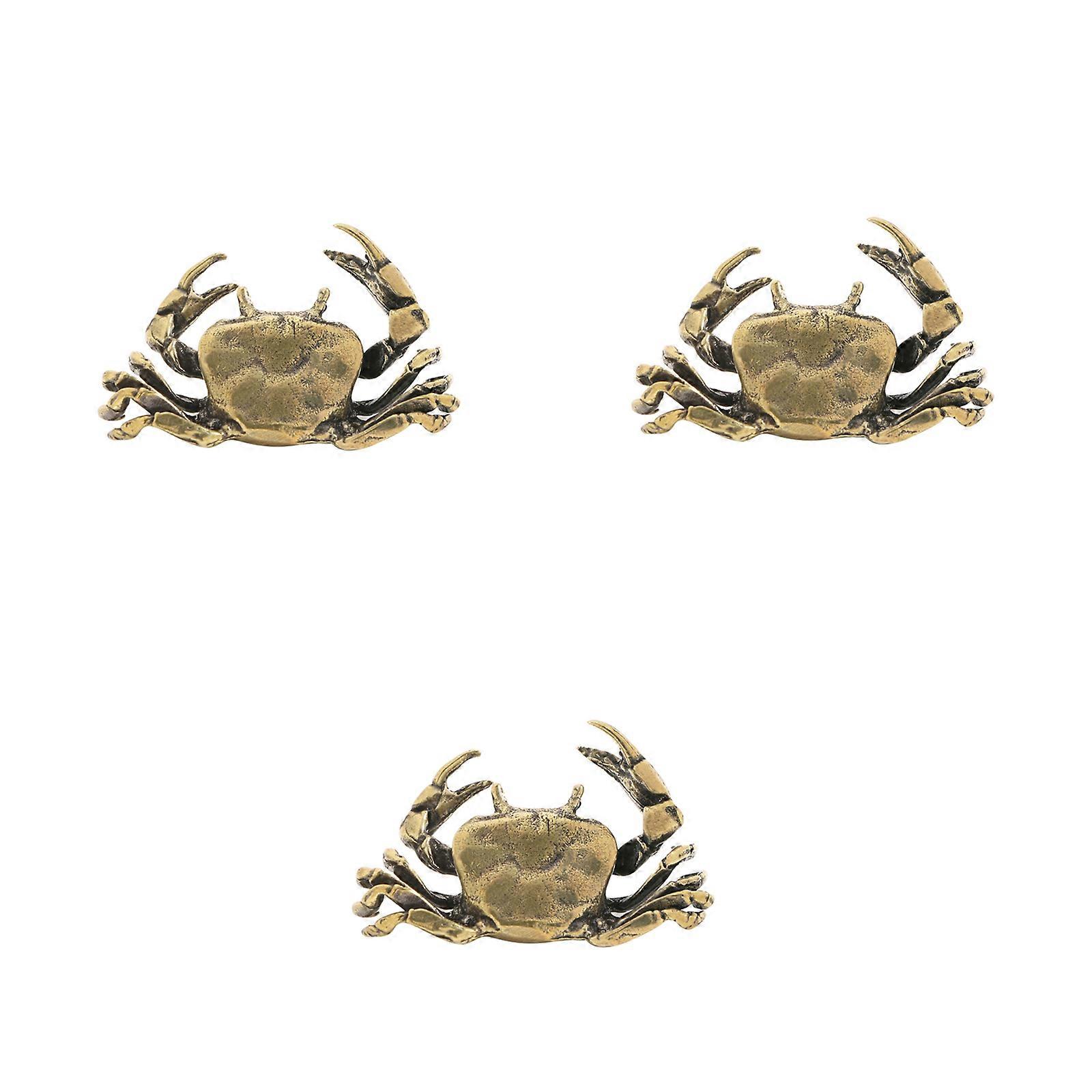 Antique Decorative Metal Crabs Miniature Statue Intricate Detailing Perfect For Shelf Display Or Study Table Ornament Multicolor