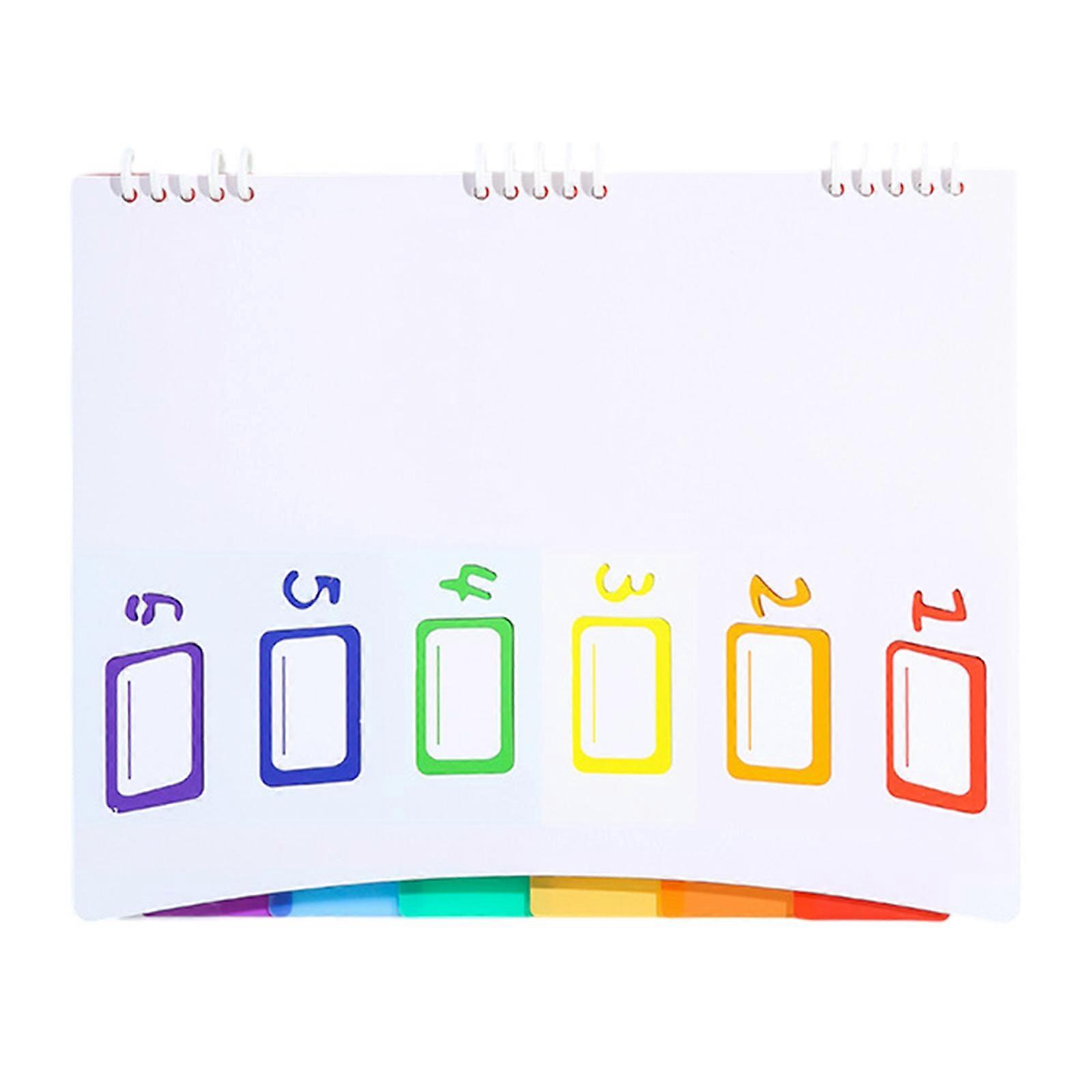 6 Pockets Expandable Document Folder Letter Size File Organiser with Removable Pages Colorful Numbered Label Window  White