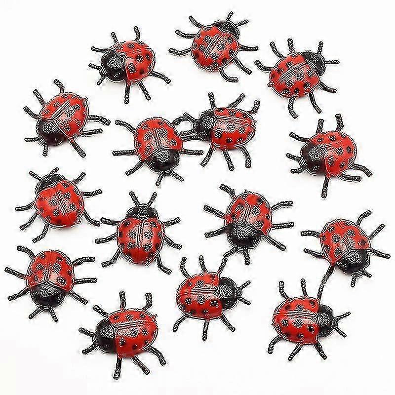 5pcs New Pattern Plastic Pvc Simulation Small Insect Beetle Ladybug Model Frightening Persecute Others Toys Gift