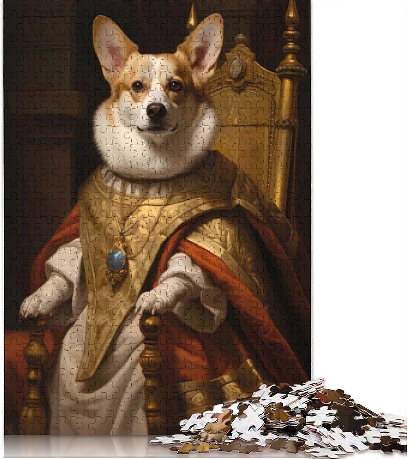 Puzzles carrés en bois représentant des chiots corgis mignons (PT-152)