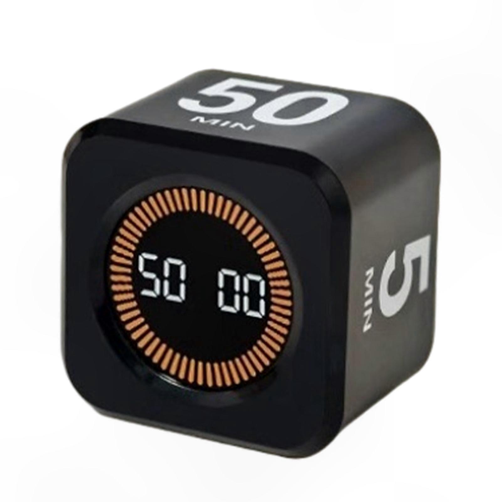 Visual Timer Cube with Silent Operation, Auto-flip Function, Customizable Vibration and Sound Alerts for Focus and Time Management