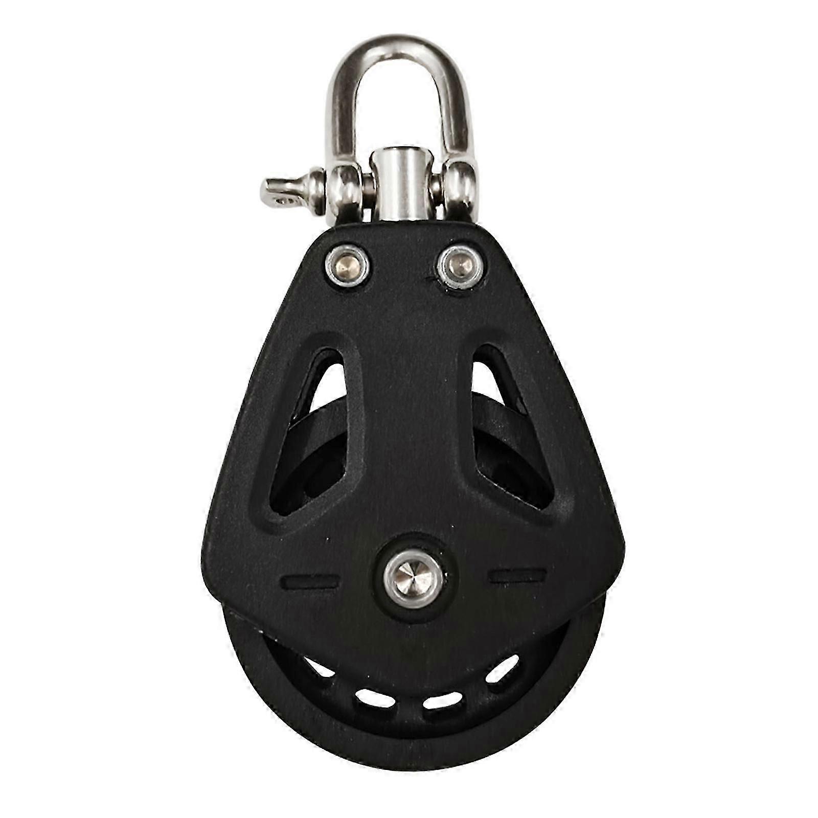 Corrosions Resistant Swivels Pulley Block with Frame Single Nylons Sheave Pulley for Water Sports and Outdoor Gym Setup Cs