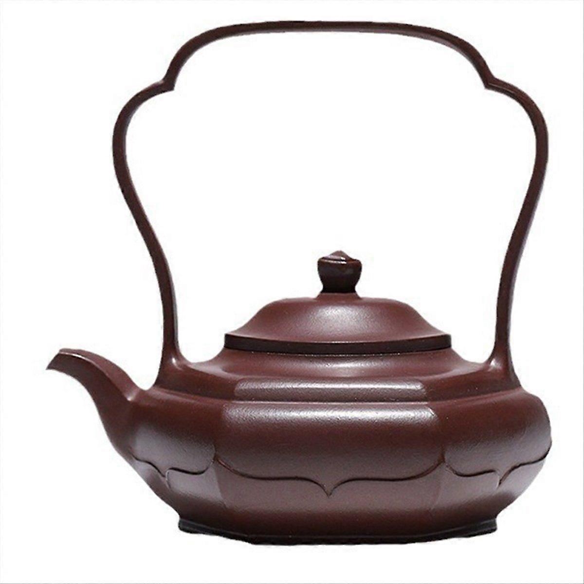 High Quality Hexagonal Loop-Handled Teapot Ceramics Handmade Clay Tea Set Coffee Maker
