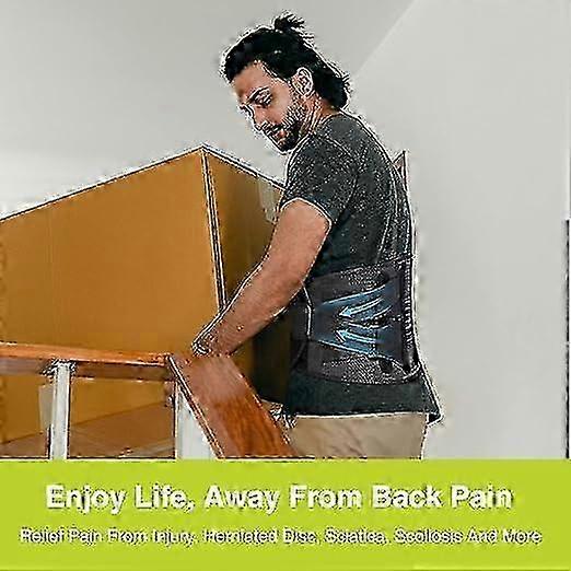 Back support for lower back pain breathable and strong support four elastic bands effectively relieving pain (L) equipped with metal support