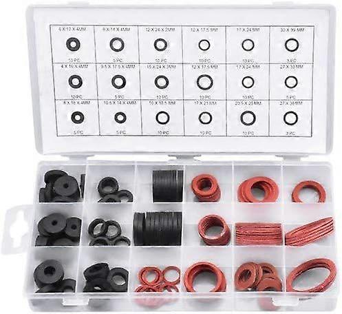 Rubber Seals Washers O Rings Gasket Fiber Flat Round Spacer Washers Hose Washers Set in 18 Sizes Insulation Washer Assortment Sets for Garden Hose Fit