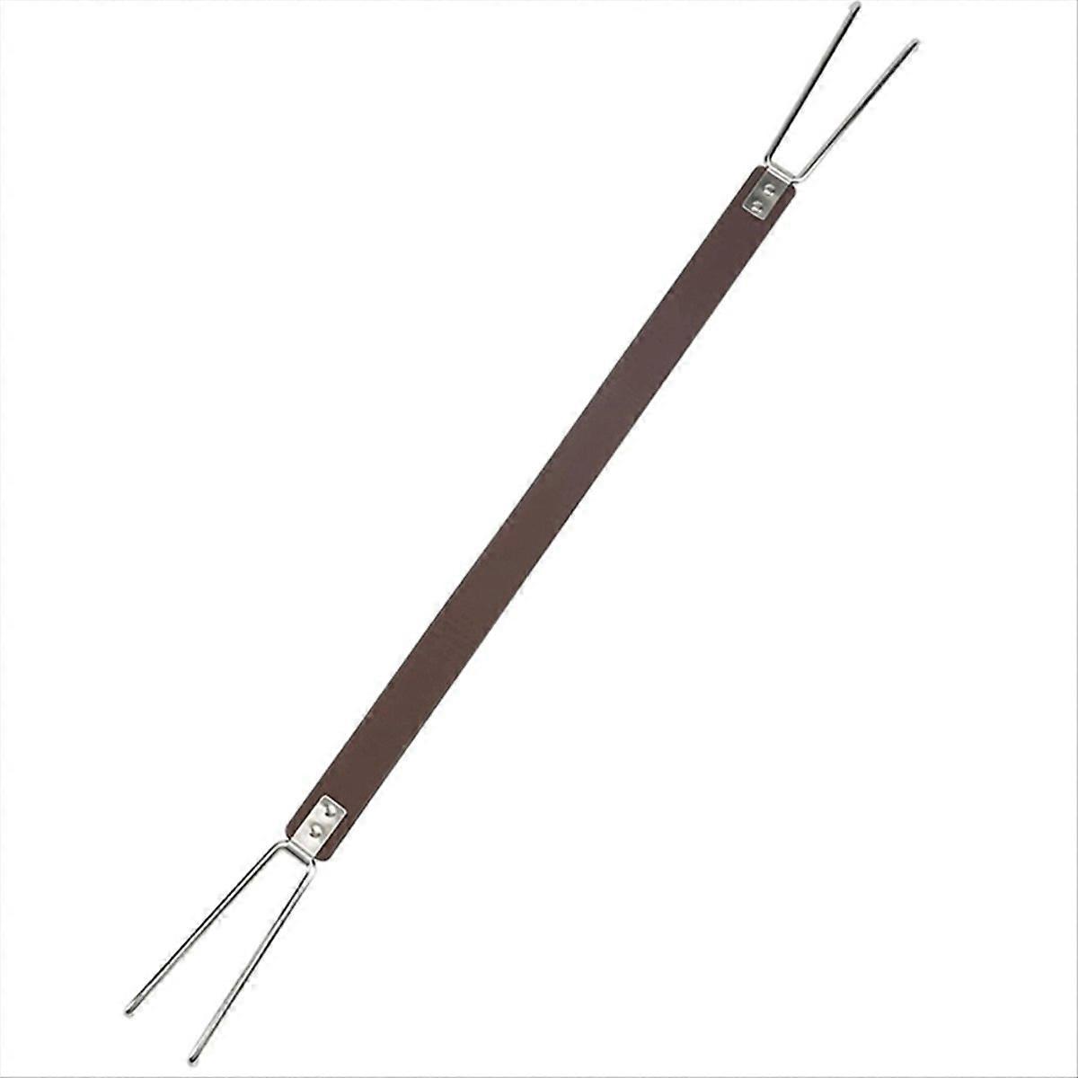 Leather fire handle with stainless steel hook 