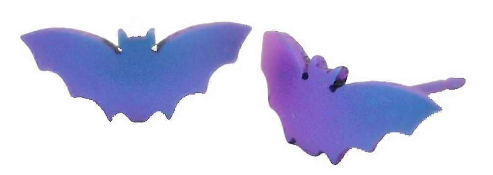 Ti2 Titanium Bat Stud Earrings - Purple