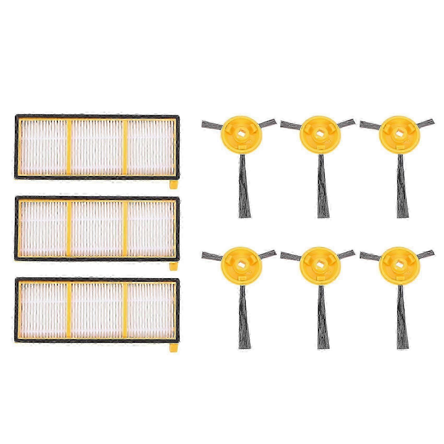 Kit For Robot 750 720 Rv750 Rv720 Vacuum Include 6 Side Brushes, 3 Hepa