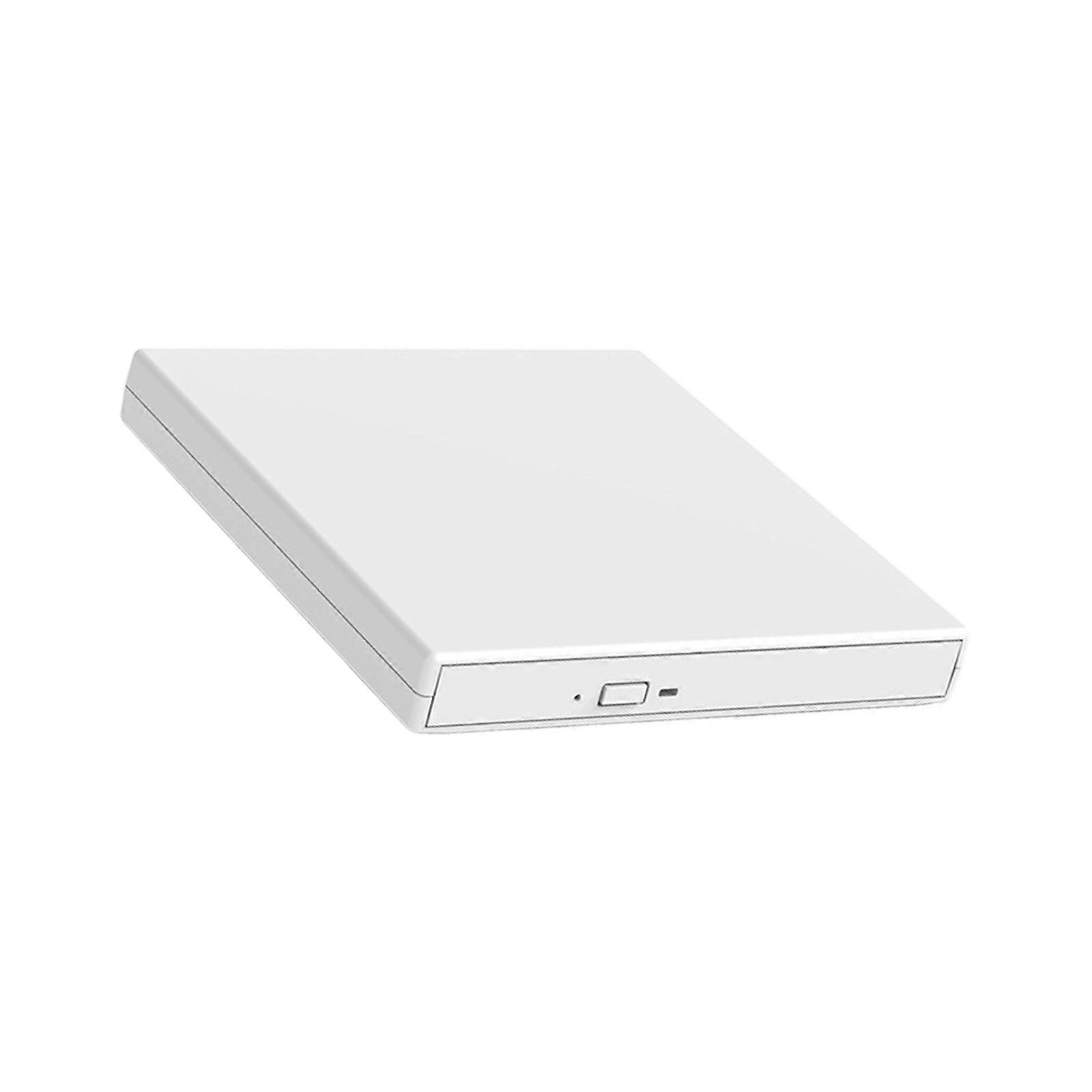 External USB Disk ROM Drive With Disc Burning Function Thin Computer Accessory Fast Data Transfer  White