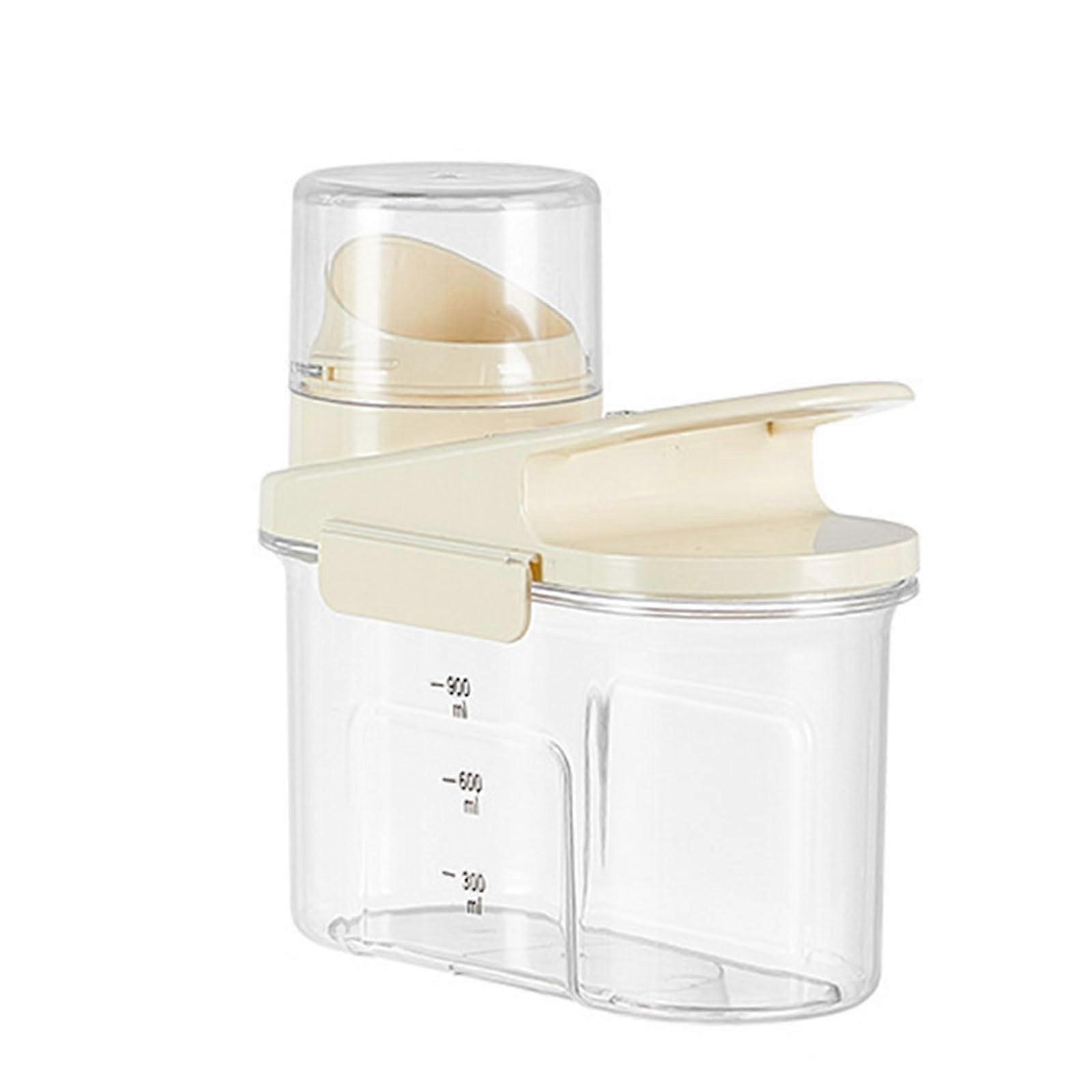 Transparent Rice and Cereal Storage Bin Kitchen Canister With  Handle, Plastic Cereal Dispenser