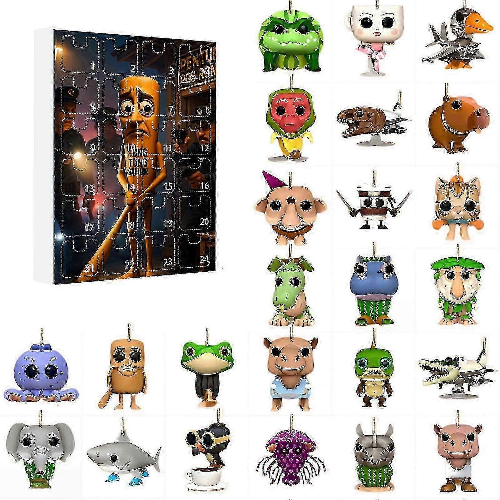 Tung Tung Tung Sahur Ημερολόγιο 24 Ημερών Advent 2025, 2D Ακρυλικό Μπρελόκ Brainrot Ιταλικό Δώρο με Ζώα για Παιδιά